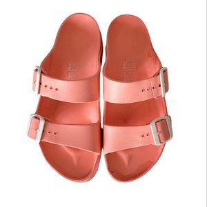 Coral Viking Buckle Sandals